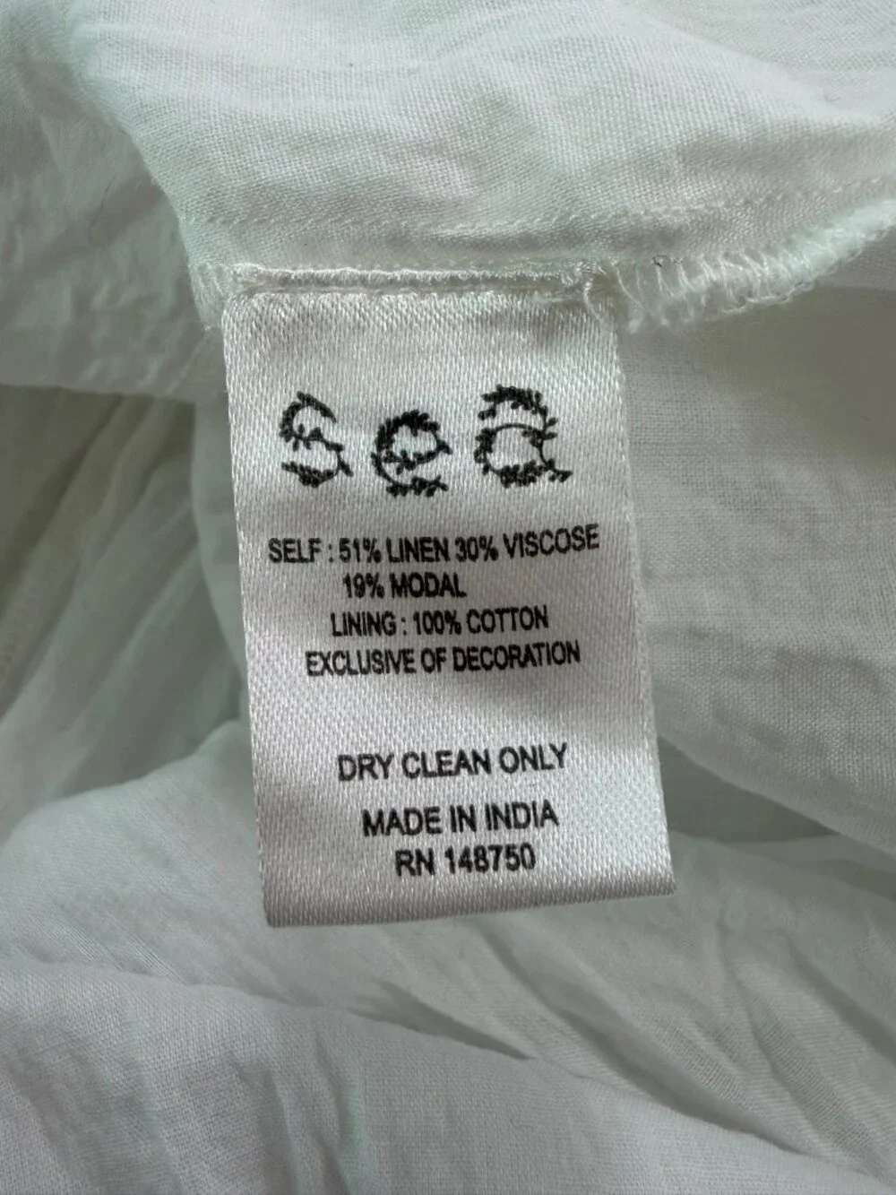 Sea New York Smocked Tiered Maxi Dress Puff Sleeves Linen Blend White Sz Medium